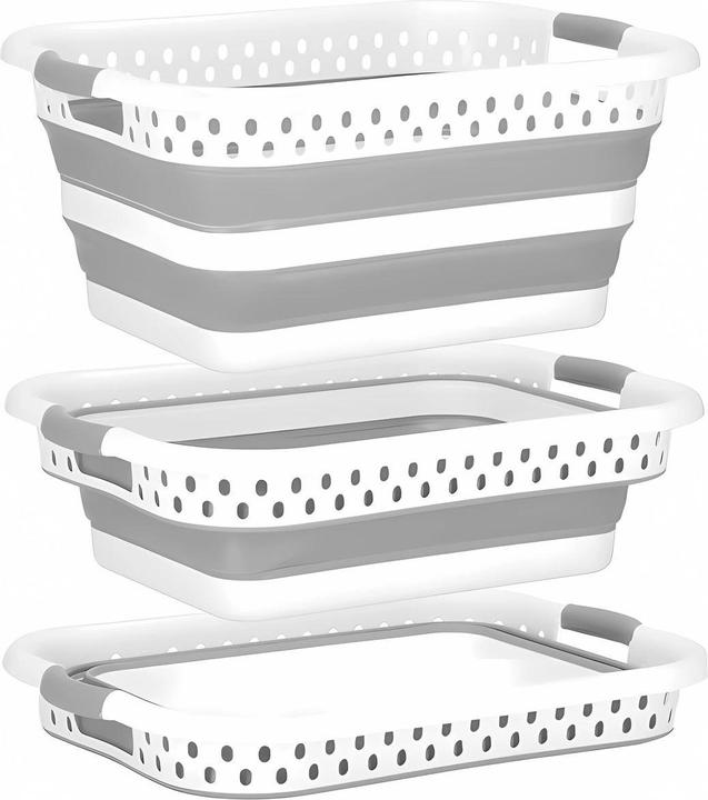 Actual product image König Design Laundry basket Folding laundry bin Laundry box Laundry bin Storage basket Grey (36 l)
