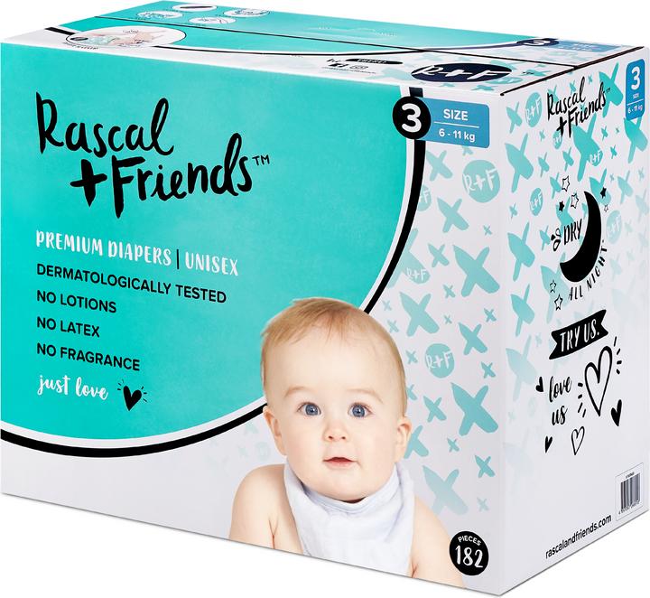 Immagine prodotto Rascal+Friends Premium (Dimensione 3, Pacco mensile, 182 Pezzo/i)