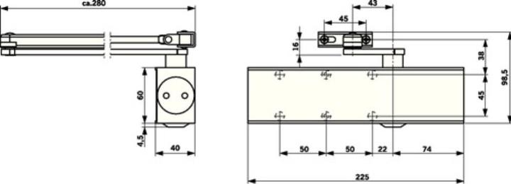 Actual product image Dormakaba Scissor door closer TS 73 V