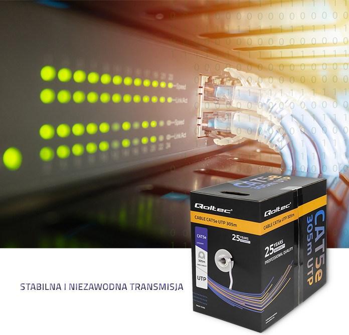 Immagine prodotto Qoltec 50358 Cavo di rete UTP CAT5E (U/UTP, CAT5e, 305 m)