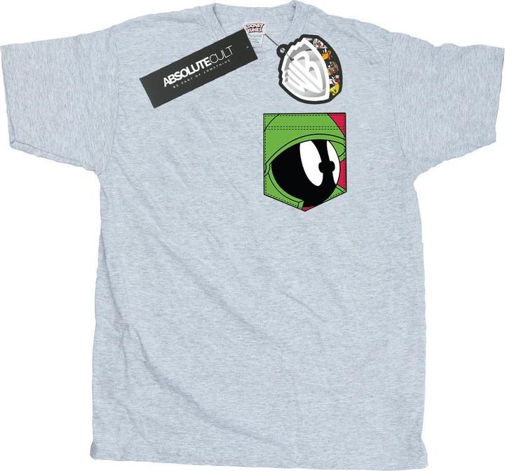 Immagine prodotto Looney Tunes Marvin The Martian Face Faux Pocket Maglietta Uomo (XL)