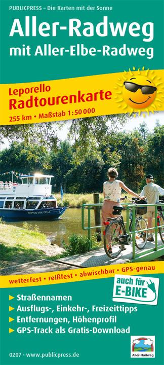 Image du produit PublicPress Carte de randonnée cycliste Aller-Radweg avec Aller-Elbe-Radweg, 27 parties, aussi pour