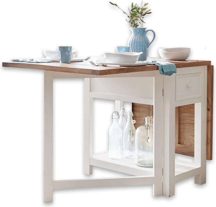 Image du produit Loberon Table Dale blanc antique/marron (160 x 78 x 80 cm)