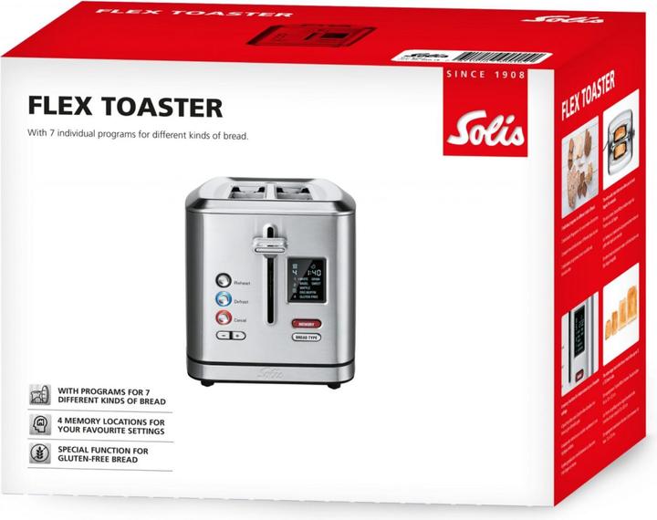Productafbeelding Solis Flex Broodrooster 8004 - Broodrooster - Met geheugenfunctie