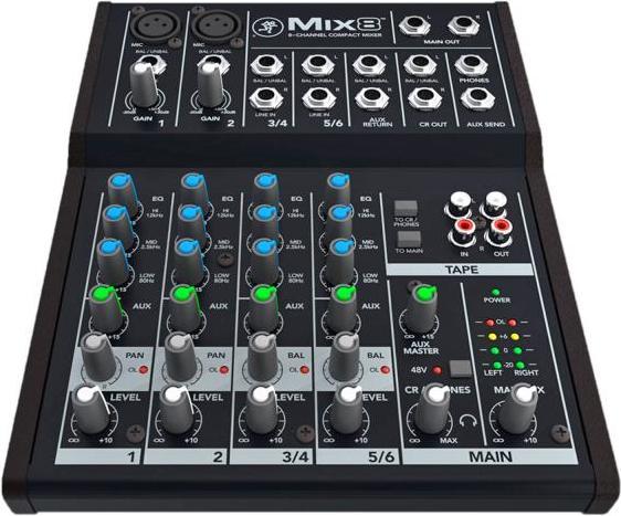 Produktbild Mackie Mischpult Mix8 8-Kanal Kompaktmixer mit XLR-Kabel (Studio- und Livemixer)