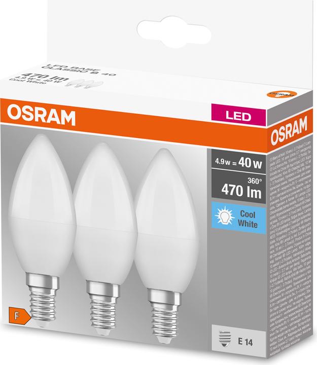Produktbild Osram Led Base Classic B (E14, 4.90 W, 470 lm, 10 x, F)