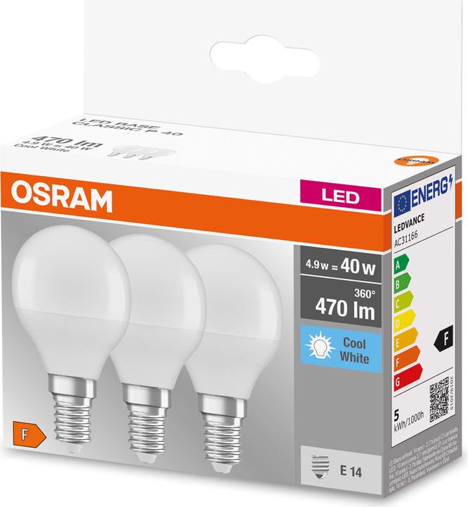 Produktbild Osram Led Base Classic P (E14, 4.90 W, 470 lm, 10 x, F)