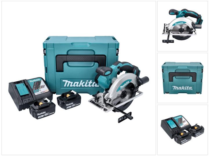 Produktbild Makita DSS 610 RFJ Akku Handkreissäge 18 V 165 mm + 2x Akku 3,0 Ah + Ladegerät + Makpac