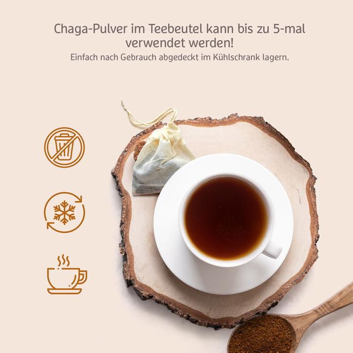 Actual product image Effective Nature Organic chaga mushroom powder from wild collection (1 Piece, Powder, 100 g)