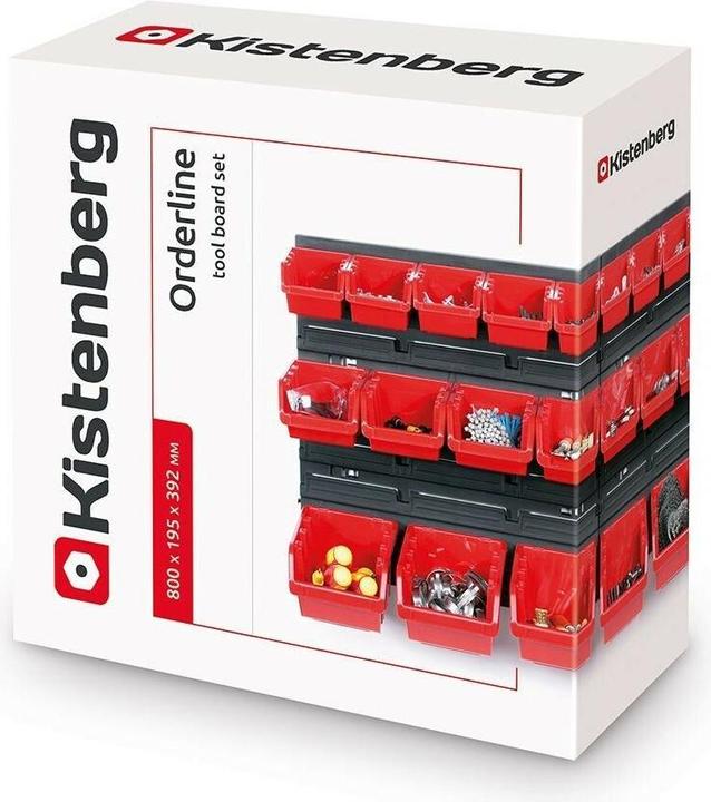 Actual product image Kistenberg WORK BOARD WITH CUFF BLACK 80x40cm 2pcs + 30 CONTAINERS NTBNP3 RED (30 pieces)