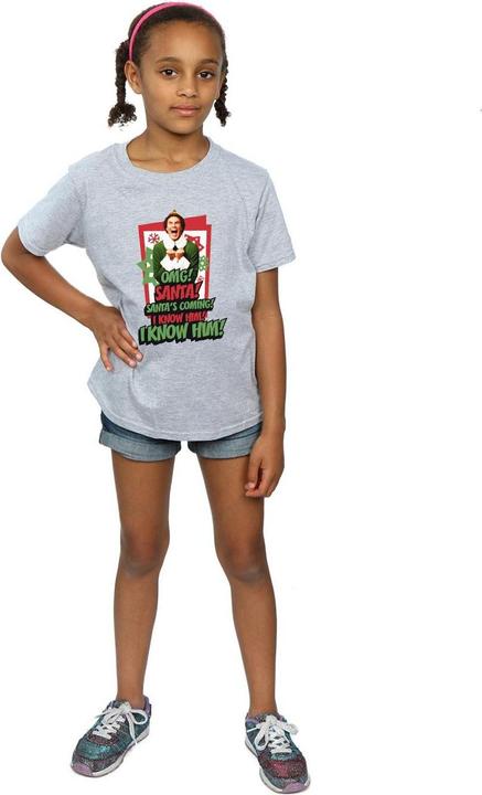 Actual product image Elf Girls OMG Santa Cotton T-Shirt (140, 146)