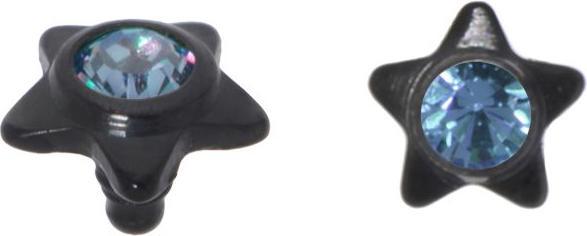 Bijouteria Dermal-Anchor Aufsatz (Kristall, PVD Beschichtung (schwarz), Titan)