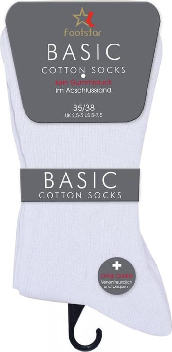 Immagine prodotto Cocaine Socks footstar Basic 39/42, Weiss (ohne Gummibund) - Damensocken (confezione da 8, 39 - 42)