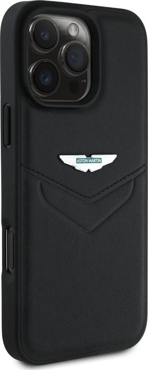 Immagine prodotto Aston Martin Case HC Leather Victory Design for iPhone 16 Pro Max black (Apple iPhone 16 Pro Max)