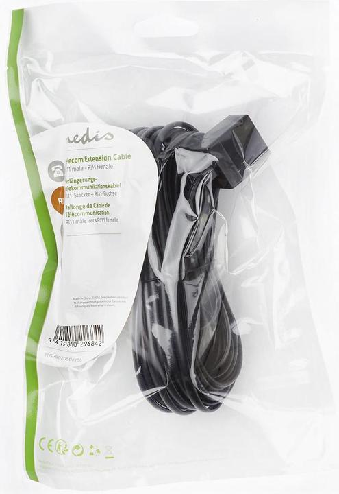 Immagine prodotto Nedis Cavo di prolunga per telecomunicazioni RJ11 maschio RJ11 femmina 10,0 m Design del cavo: Tipo di