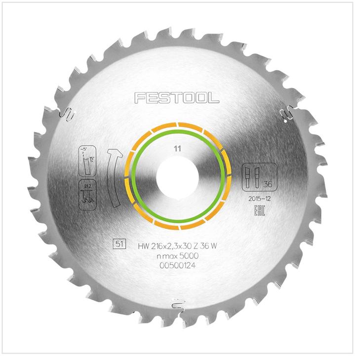 Actual product image Festool Universal saw blade 216 x 2.3 x 30 W36