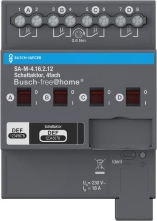 Actual product image Busch-Jaeger BJ SA-M-4.16.2.12 Switch actuator 4-gang 16A (Switch actuator)