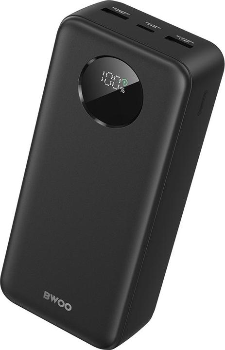 Bwoo 22,5W 30000 mAh power bank with LCD screen, black (30000 mAh, 22.50 W, 22.50 Wh)