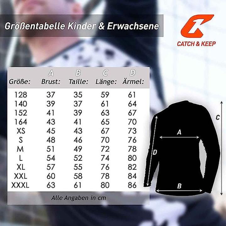 Actual product image Catch & Keep Goalkeeper Jersey Kids Adult Football Jersey Keeper Shirt Football Top (152)