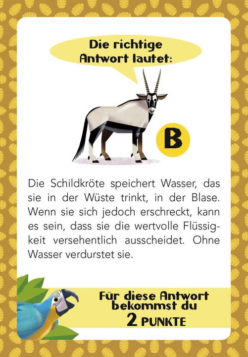 Produktbild National Geographic Tier-Quiz. 100 Fragen über Tiere für Quizfans und Tierfans (100 Fragen & Antworten) (Deutsch)