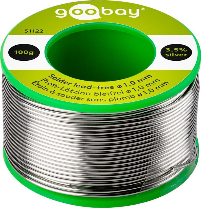 Immagine prodotto Goobay Saldatura professionale senza piombo, ø 1,0 mm, 100 g (Saldatura)