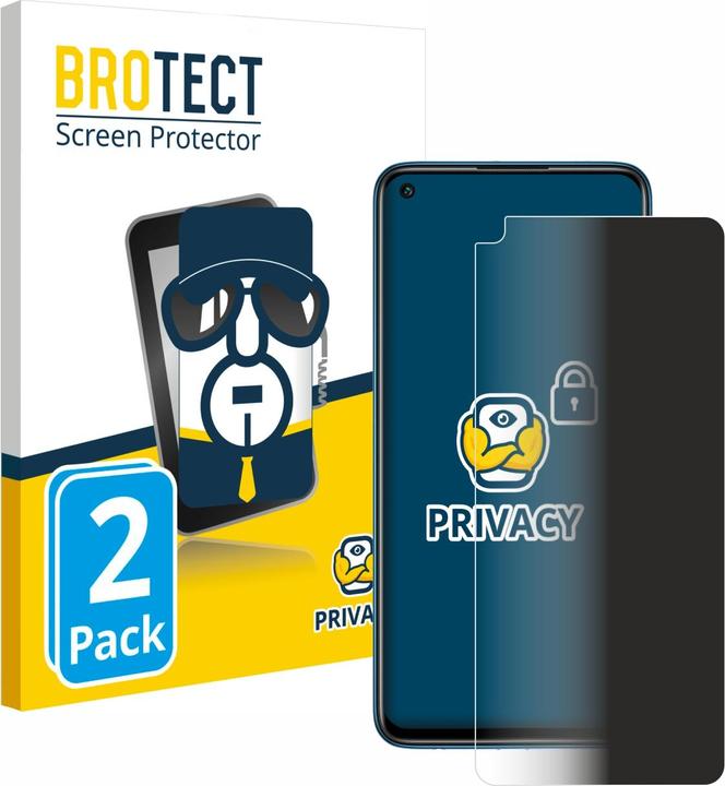 Productafbeelding BROTECT Anti-spionnetje privacyfolie Beschermfolie tegen blauw licht (2 Stuk, Xiaomi Redmi Note 9)