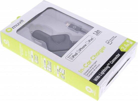 Actual product image Muvit CHARGEUR VOITURE 2.4A LIGHTNING 1.2M NOIR