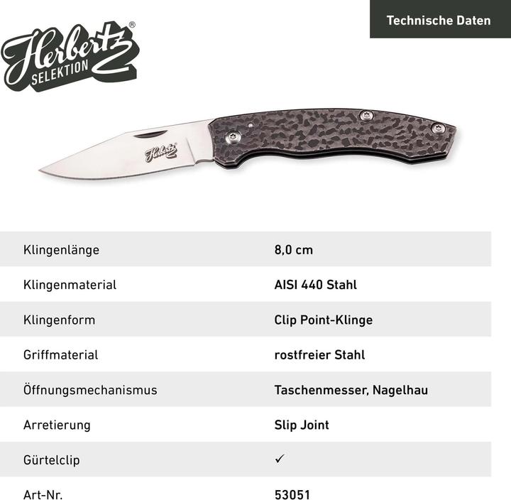 Actual product image Herbertz Pocket knife stainless steel (8 cm)