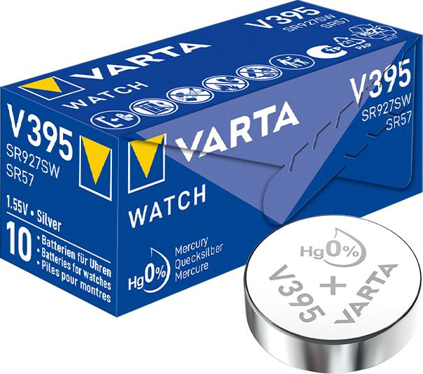 Produktbild Varta V395 / SR927SW - 10 Knopfzellen (10 Stk., SR57, 38 mAh)