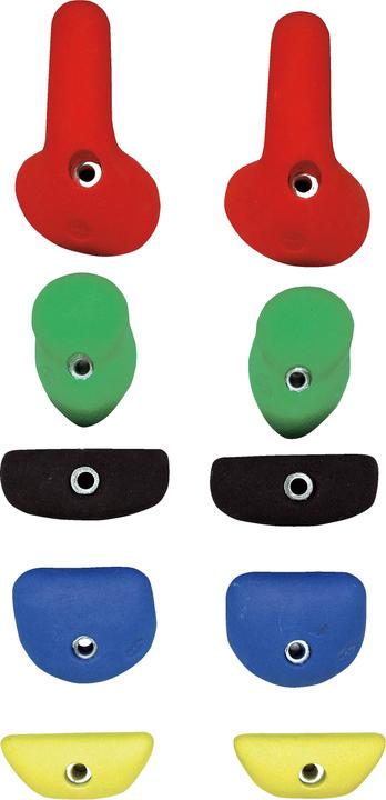 Immagine prodotto On Top Klettern Set di maniglie per arrampicata Simmetria (Verde, Nero, Blu, Giallo, Rosso)
