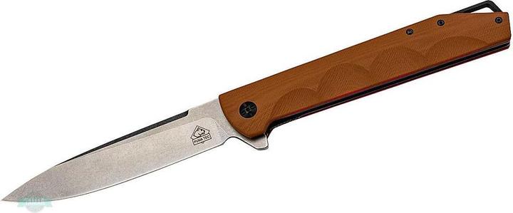 Produktbild PumaTec PUMA TEC Big Size Einhandmesser, Stahl 3CR13, Flipper, kugelgelagerte Klinge, braun-rote G10 Schale (13.50 cm)