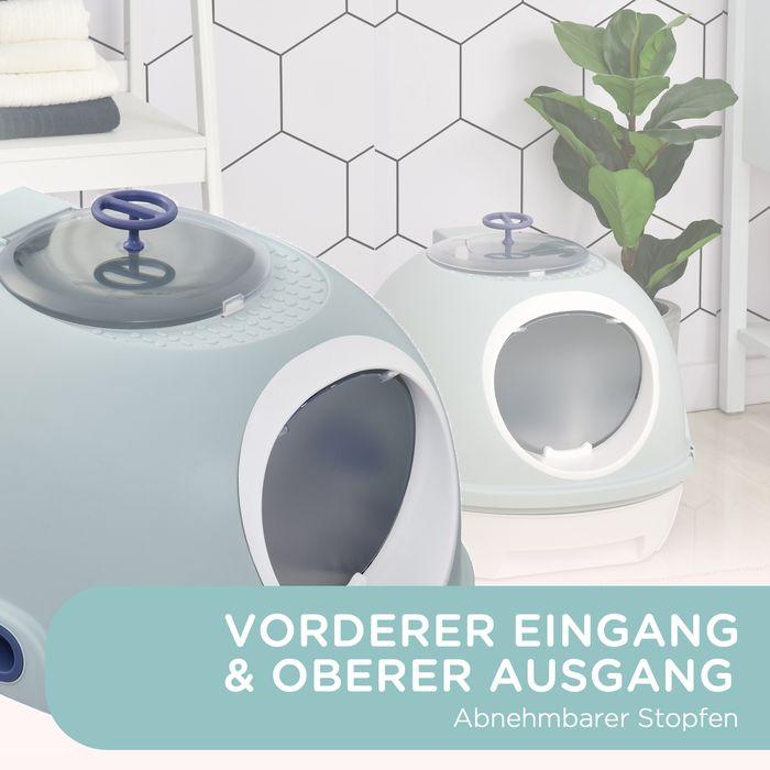 Image du produit Swisshandel24 Bac à litière avec fenêtre de toit Pelle, Portable, PP ABS, bleu marine, 47 x 55 x (Bac à litière fermé)