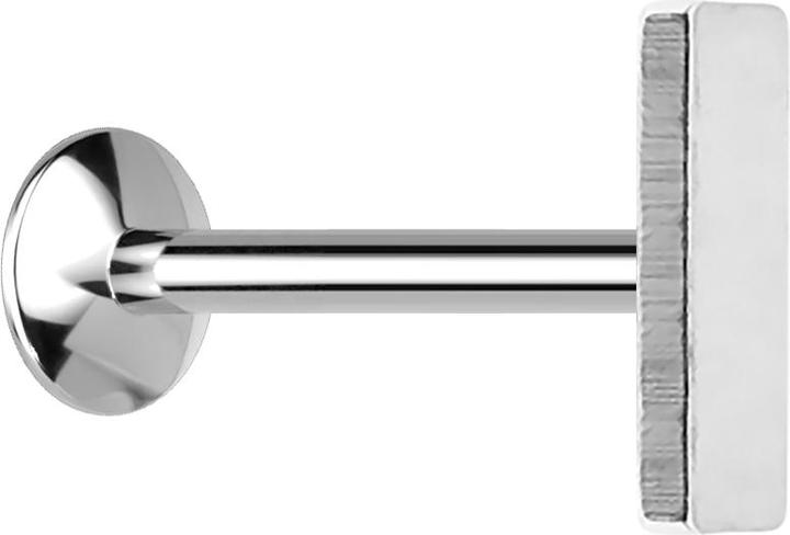 Star Piercing Micro UFO Labret Innengewinde silber mit Balken (ohne Messing, Chirurgenstahl 316L)