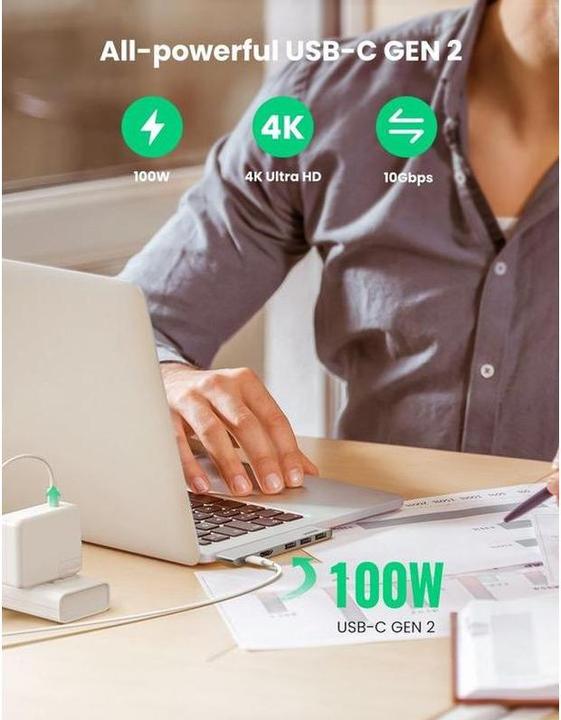 Actual product image Ugreen 5 in 2 -C Hub (USB-C, 5 Ports)