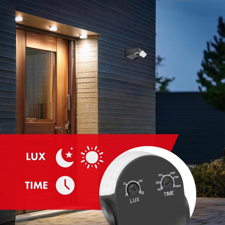Actual product image Maclean Infrared PIR motion detector IP65 grey Range 12m MCE201 GR (12 m)
