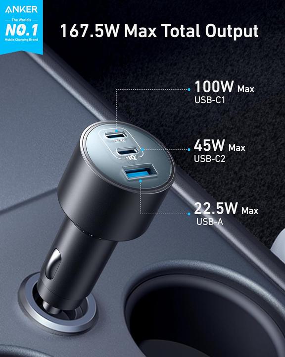 Image du produit Anker CHARGEUR DE VOITURE (167.5W, 3 PORTS) AVEC