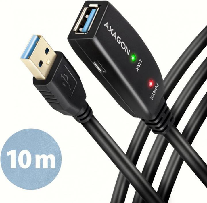 Immagine prodotto Axagon ADR-310 Cavo di prolunga USB 3.2 Gen 1, attivo - 10 m (10 m, USB 3.2 Gen 1)