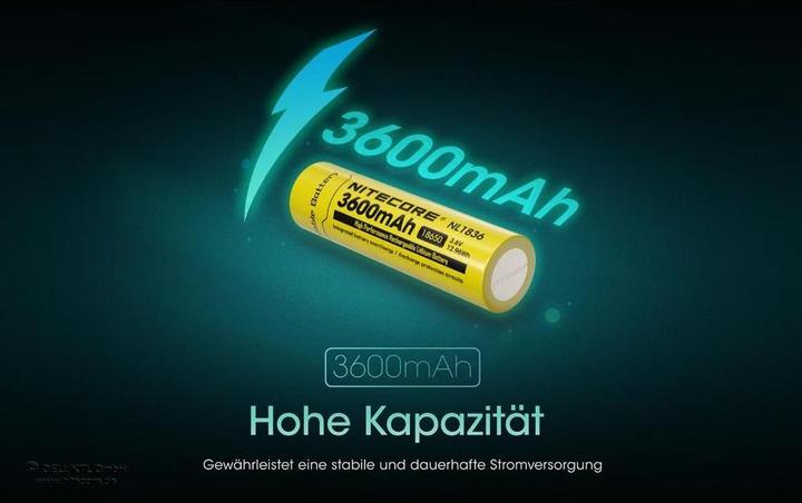 Actual product image Nitecore Li-Ion battery type 18650 - 3600mAh - NL1836