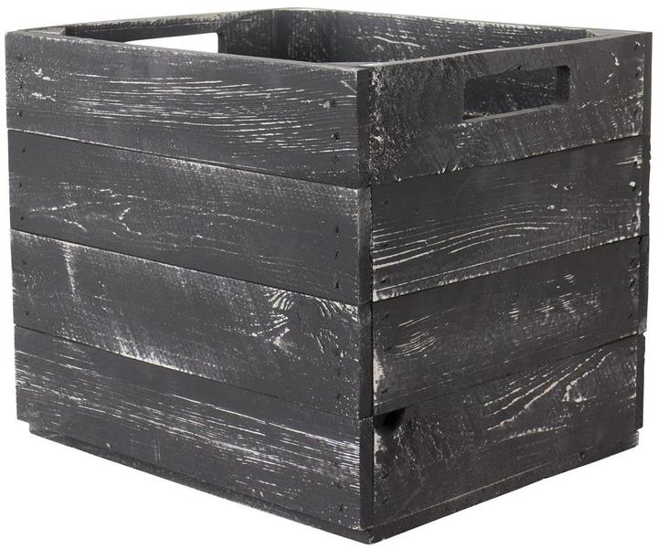 Holz Zollhaus Boîte de rangement Vintage Black 33 x 38 cm (32.5 x 32.5 x 37.5 cm, 39.61 l)