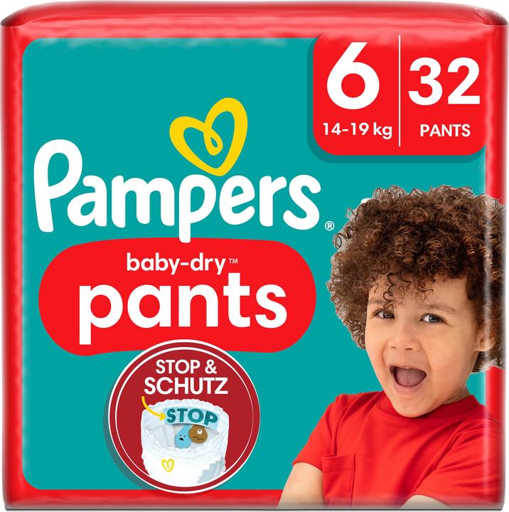 Pampers Pantaloni Baby-Dry (Dimensione 6, Pacco trasportabile, 32 Pezzo/i)