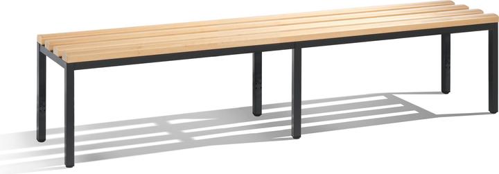 Actual product image C+P BASIC cloakroom bench, without back rest, without shoe rack, beech wood, length (196 cm, 42 cm)