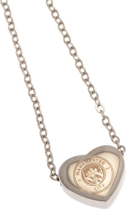 Image du produit Manchester City FC Collier en acier inoxydable avec coeur (Matériau 100% synthétique)