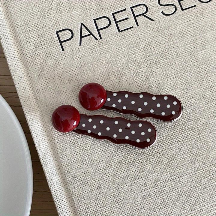 Produktbild Activity Board Rote und weisse gepunktete Haarspangen im Vintage-Stil - 2er-Set (2 Stk.)