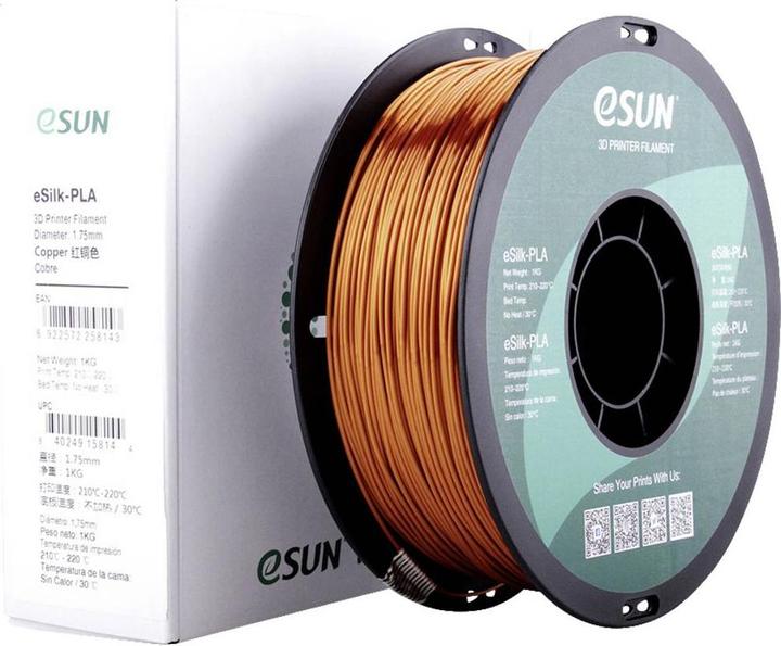 Immagine prodotto eSUN eSilk-PLA Filamento di rame PLA 1,75 mm 1 kg Rame (metallico) (PLA, 1.75 mm, 1000 g, Rame)
