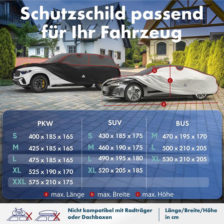 Actual product image Walser SUV hail protection tarpaulin Premium Hybrid