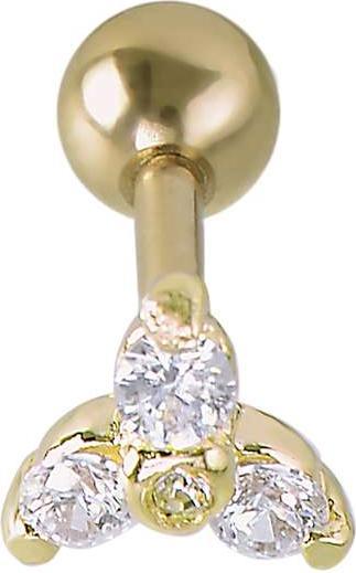 Bijouteria Ohrpiercing (Chirurgenstahl 316L, PVD Beschichtung (goldfarbig), Silber 925, Zirkonia)