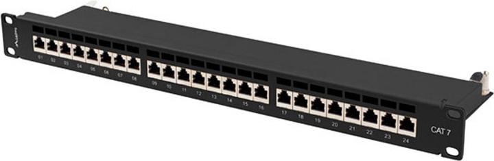 Produktbild Lanberg Rangierfeld 24-Port 1U Kat.7 FTP Schwarz PPS7-1024-B