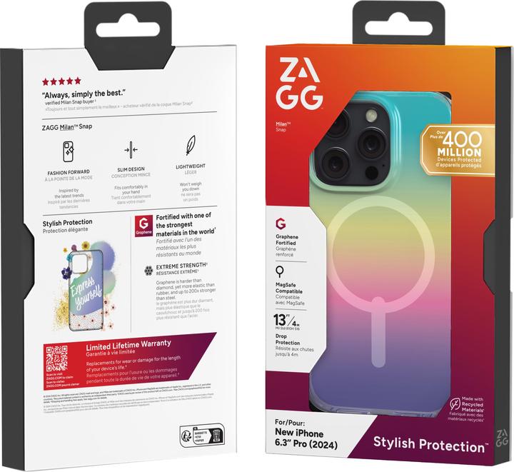 Actual product image Zagg Milan Snap MagSafe iPhone 16 Pro Case - Iridescent (Apple iPhone 16 Pro)