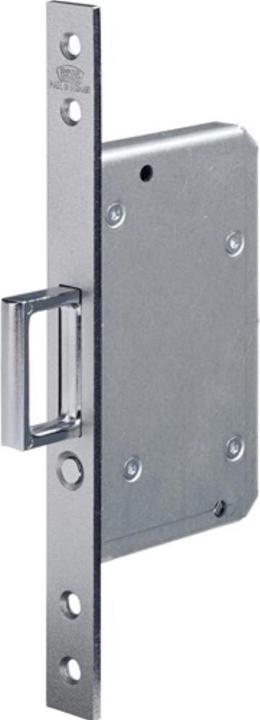 Produktbild BKS Schiebetür-Einsteckschloss 0393 Stahl silber käntig 20/55 mm mit Springgriff und Auslöseknopf (Einsteckschloss)