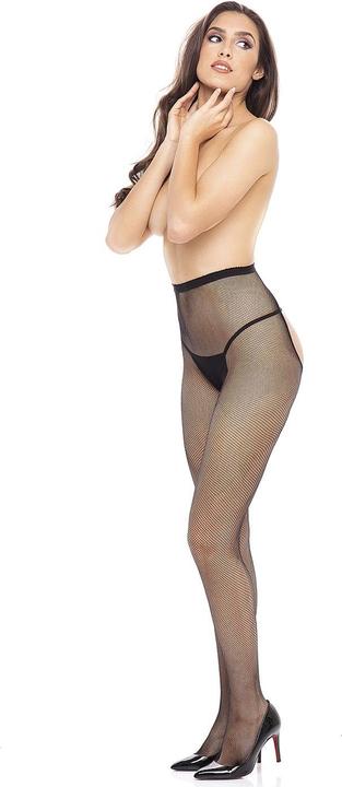 EDC Fishnet Pantyhose with Open Crotch - Black (One size)